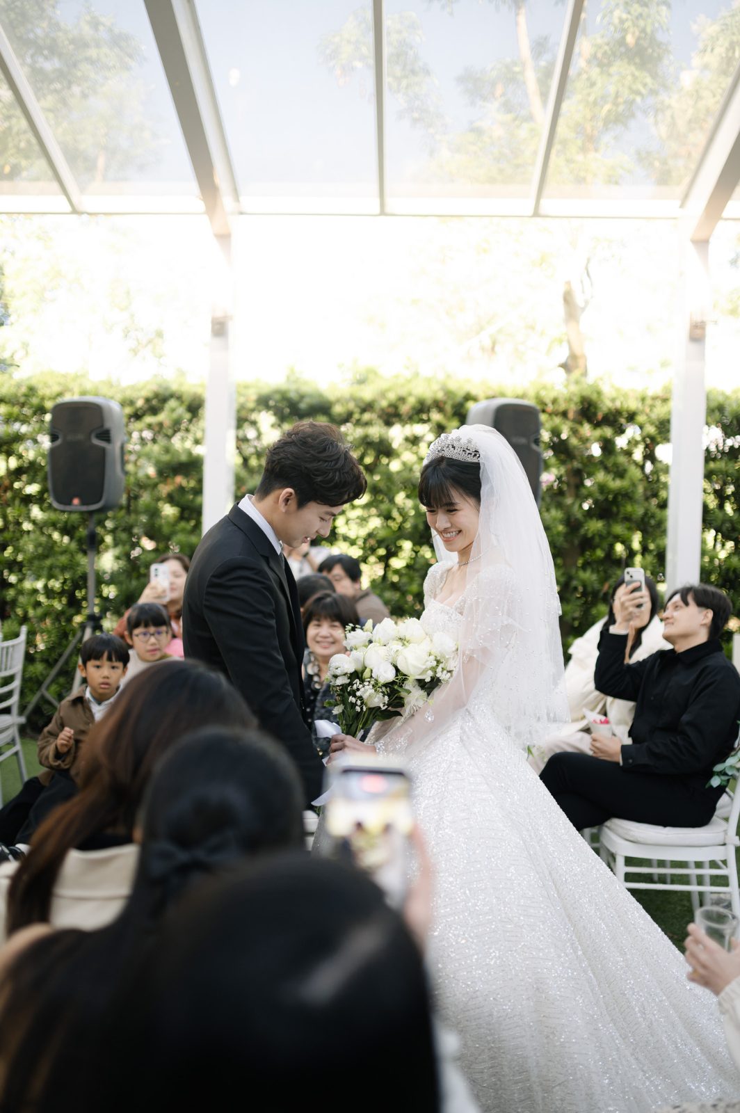 台中婚禮紀錄：戶外證婚儀式進行中